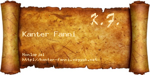 Kanter Fanni névjegykártya